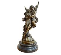 NILEEBUKER Statua in bronzo di Cupido/Eros e Psiche, 35,1 cm H, mitologia greca, amore Dio, scultura romantica, decorazione per la casa
