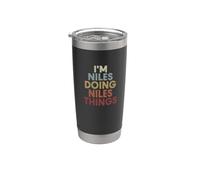 Niles Name Niles Personalized Name First Given Bicchiere termico in acciaio inox doppia parete