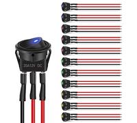 Nilight 12 interruttori a levetta basculante a 3 poli 12 V 20 A con cavo rotondo per auto, camion, veicoli, rimorchi, camper, barca marina, yacht con 36 cavi