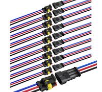 Nilight 3Pin Electrical Wire Connectors Male and Female Plug Socket Quick Disconnect Waterproof Play Terminals for Automotive Cars Trucks Motorcycles Marine Boats