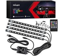 Nilight 4 Strisce Luminose per Interni dell'Auto con 48 LED, Usb, 5 V Cc, Multicolore, da Posizionare Sotto il Cruscotto, con Funzione Attiva del Suono e Telecomando Wireless