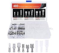 Nilight 480PCS isolati maschio femmina terminali a forcella Quick Splice assortimento stagno barile aperto connettori per filo di rame a crimpare 22-14 GA cablaggio elettrico altoparlante audio auto