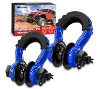 Nilight Anello a D da 3/4" con puleggia di traino, confezione da 2 pezzi, 4,75 tonnellate (1000 libbre) 7/8" Pin Heavy Duty Off Road Recupero Grillo con Isolatori Kit Rondella per Jeep Camion Trattore