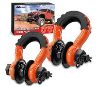 Nilight Anello a D da 3/4" con puleggia di traino, confezione da 2 pezzi, 4,75 tonnellate (1000 libbre) 7/8" Pin Heavy Duty Off Road Recupero Grillo con Isolatori Kit Rondella per Jeep Camion Trattore