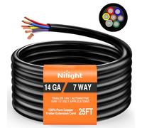 Nilight - Cavo di prolunga per rimorchio a 7 vie, calibro 14, 7 conduttori, 100% rame puro, isolato ad alta resistenza, resistente alle intemperie per 7 pin di lama caravan,