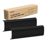 Nilight Copertura per barra luminosa a LED da 30,5 cm, 2 pezzi, copertura protettiva nera in policarbonato resistente, impermeabile, antipolvere, antigraffio, per luci a doppia fila, illuminazione per