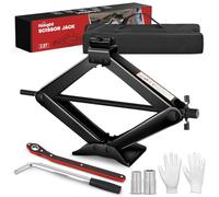 Nilight Cric a forbice da 2 t, 2000 kg, cric per auto con cricchetto e chiave per ruote, in acciaio ad alta resistenza, altezza di sollevamento 9,9-39,9 cm, portatile, per berlina, SUV, MPV, cambio