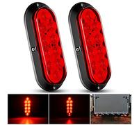 Nilight Fanale posteriore ovale a LED rosso da 15,2 cm, montaggio superficiale, 2 pezzi, 10 LED, impermeabili, luci di arresto per stop, freni, girate, rimorchi, per camion, camper, barca, autobus,