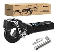 Nilight Gancio di traino da 10 tonnellate per ricevitore da 5,1 cm, ricevitore militare 9.072 kg, adatto per anello Lunette da 6,3 cm, rivestimento nero lucido a polvere