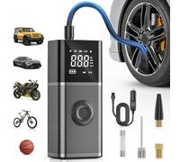 Nilight - Gonfiatore portatile per pneumatici, compressore d'aria ricaricabile, 12 V CC, 150 PSI, batteria senza fili, alimentata a sigarette, 2 volte più veloce, pompa ad aria di gonfiaggio con