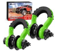 Nilight Grillo ad anello a D da 3/4" con puleggia di traino, confezione da 2, 4,75 tonnellate (1000 libbre) 7/8" Pin Heavy Duty Off Road Recupero Grillo con Isolatori Kit Rondella per Jeep Camion