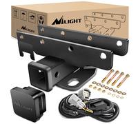 Nilight JK-61A Kit di gancio da traino per paraurti posteriore da 5 cm, compatibile con Jeep Wrangler JK 2007-2018 a 4 porte e 2 Unlimited, con 4 pin (esclusi i modelli JL)