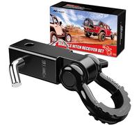 Nilight Ricevitore gancio gancio 5,1 cm 20,411 kg resistenza alla rottura 3/4" anello D Grillo con perno di traino resistente kit di recupero solido per camion Jeep fuoristrada