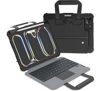 Nillkin Bumper Go Keyboard Custodia in pelle PU progettata per Apple iPad Pro 11 2024, portapenne, tastiera rimovibile, antiurto, cavalletto, custodia per fotocamera posteriore, colore nero