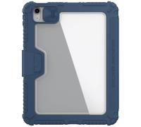 Nillkin Bumper Pro - Custodia in pelle PU progettata per Apple iPad 10/10.9 2022, con portapenne, cover antiurto, supporto pieghevole in tre parti, copertura per fotocamera posteriore, colore: blu