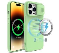 Nillkin CamShield - Custodia magnetica in silicone per Apple iPhone 14 Pro Max, colore: Verde menta