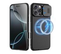Nillkin Custodia Magnetica per iPhone 16 Pro, con copertura scorrevole della fotocamera, elegante custodia protettiva compatibile con iPhone 16 Pro 6,3" - Nero