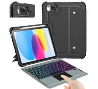 Nillkin Custodia per iPad A16 (11a generazione) / 10a generazione con tastiera staccabile, Magic Trackpad, retroilluminazione a 7 colori, modalità ritratto/orizzontale, custodia robusta con tastiera