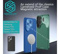 Nillkin per Samsung Galaxy S24 Ultra/S24 Plus CamShield Prop, custodia protettiva con cover magnetica a scatto per obiettivo e supporto.