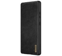 Nillkin Qin Pro Custodia per Samsung Galaxy S25 Ultra - Custodia a libro con custodia protettiva per fotocamera - spazio per due carte nero