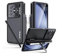 Nillkin Samsung Galaxy Z Fold 5 Custodia, Supporto Nascosto Incorporato e Supporto per S Pen, Protezione della Lente di Scorrimento,Adatta per Galaxy Z Fold 5-Nero