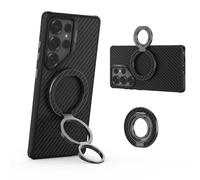 Nillkin Supporto ad Anello MagSafe,Impugnatura e Stand Magnetico per Telefono con Rotazione a Doppio Asse, Fibra di Aramide Design Magnetico Bilaterale, Anello Regolabile per iPhone 16/15/14/13 Series