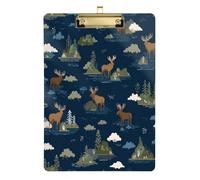 Nilo alce Cloud Island Blu Scuro Porta Fattura Appunti Plastica per Allenatori Medici Classroom Dimensioni 9 x 12.5 Tabla para escribir