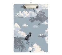 Nilo Sparrow Cloud Grigio Ufficio Clip Board Trasparente per Clip Board Insegnante Dimensioni 9 x 12.5 Tablas para escribir