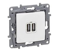 Legrand Presa elettrica a incasso Niloe 764594 - doppia USB, con telaio