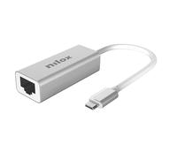 Nilox, Adattatore USB-C a Ethernet RJ45 Gigabit, Adattatore LAN 1000 Mbps