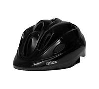 Nilox, Casco per Bambino, Taglia S/M Circonferenza della Testa di 52-57cm, Casco Bici Realizzato con Tecnologia In Mold, con Luce LED Posteriore a 3 Intermittenze e 8 Prese d'Aria, Colore Nero