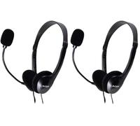 Nilox, Cuffie con Connettore USB, Cuffie PC per la Scuola e l'Ufficio, Cuffie Leggere con Presa USB, Cavo Lungo 1,8 m per il Massimo Comfort, con Pulsante per Contorllo del Microfono (Confezione da 2)
