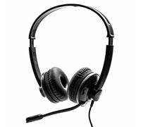 Nilox Cuffie On Ear con Microfono e Connessione USB, con Cancellazione del Rumore Supportata, Cavo 1.8m con Controllo del Volume, Imbottiture confortevoli Ø40mm, Archetto Regolabile, Plug&Play, Nero
