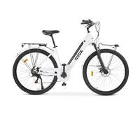 Nilox, Ebike J7, Bici Elettrica, Fino a 80 km di Autonomia, Fino a 25 Km/h, Motore da 36 V/250 W e Batteria Removibile 36V-13 Ah, Gomme 28" x1,75, Cambio a 6 Velocità, Colore Bianco