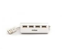 Nilox HUB 4 PORTE USB 2.0 ALLUMINIO 480 Mbit/s Grigio - Nouvo
