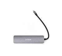 Nilox, Hub USB-C 6 in 1, Docking Station, Struttura Slim, Plug & Play