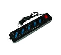 4837002 PRESA MULTIPLA LINK 5 SCHUKO CON INTERRUTTORE CAVO 1,5MT NERA