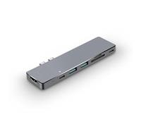 NILOX - Mini Docking Station per MacBook Pro 2016+ 4K HDMI / USB-C 3.1 / Thunderbolt 3 - Argento