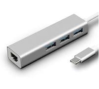 Nilox NLX-TC-3USBETH - Mini Docking Station USB Type-C, 3x USB 3.0 tipo a, Gigabit LAN RJ45