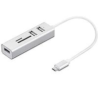USB Hub Nilox NX090301141 White Silver