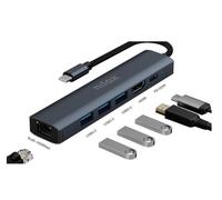 Nilox NXDSUSBC06 docking station per dispositivo mobile Grigio