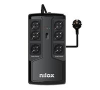 Nilox, UPS Office Premium Line Interactive 850VA/595W, Stabilizzatore di Tensione con Tecnologia Line Interactive, Protegge Computer e Periferiche Contro il Corto Circuito e il Sovraccarico
