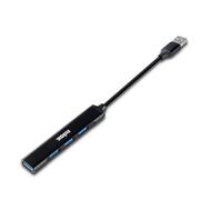 Nilox NXHUB401, Hub USB 3.0 Alimentato con 4 Porte, 3 USB 2.0, 1 USB 3.0, Multipresa USB in Alluminio, Design Minimalista, per Porte USB Multiple per PC
