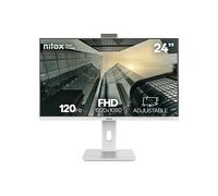 Monitor Nilox 24" Full HD 120Hz IPS LED bianco altoparlanti webcam regolabile VESA