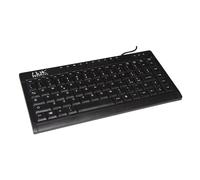 Nilox Tastiera Mini USB QWERTY Inglese Nero Resistente agli Spruzzi