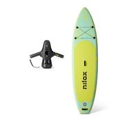 Nilox Tavola Gonfiabile per Stand Up Paddle in PVC, Completa di Accessori con Zaino, Pagaia, Pompa, Leash, 3 Pinne, Tavola da 335 x 84 x 15 cm
