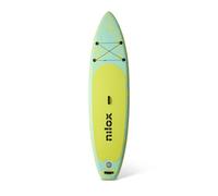 Nilox Tavola Gonfiabile per Stand Up Paddle in PVC, Completa di Accessori con Zaino, Pagaia, Pompa, Leash, 3 Pinne, Tavola da 335 x 84 x 15 cm