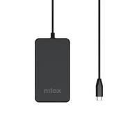 Nilox Caricabatterie USB-C GaN 100W per Laptop e Notebook, Alimentatore Fast Charge Power Delivery, Compatibile con MacBook Tablet Smartphone, Cavo USB-C 1,8 m, Design Compatto Ultrasottile, Nero