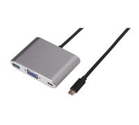 Nilox USB Type-C - VGA/USB Type-C/USB 3.0 M/F USB tipo-C VGA/USB Type-C/USB 3.0 Argento cavo di interfaccia e adattatore
