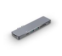 NILOX - Mini Docking Station per MacBook Pro 2016+ 4K HDMI / USB-C 3.1 / Thunderbolt 3 - Argento